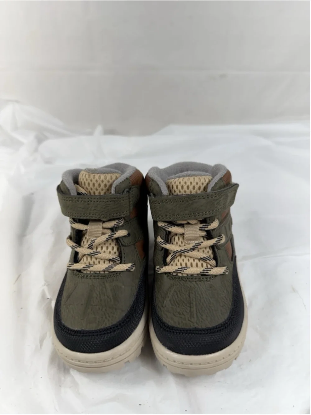CARTER'S ILKER HIKING ANKLE BOOTS SZ 7M BROWN OLIVE LITTLE BOYS